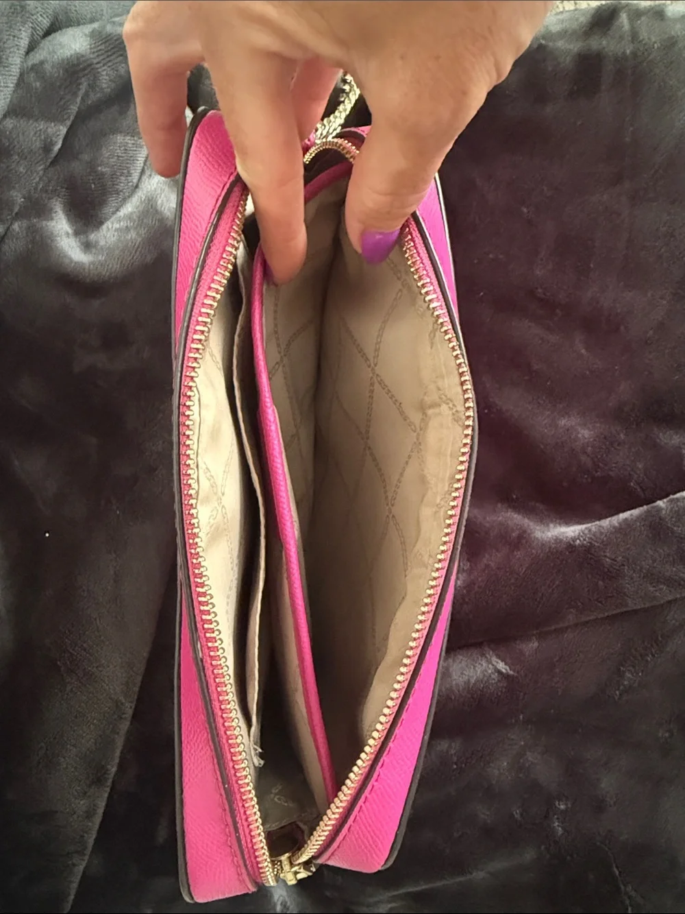 Michael Kors Hot Pink/ Fuchsia Jet Saffiano Leather Crossbody